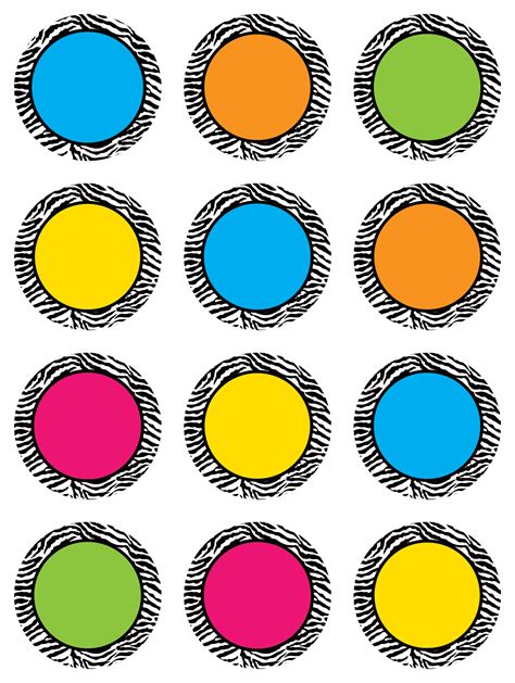 Zebra Colorful Circles Mini Accents Tcr5397 Teacher Created Resources