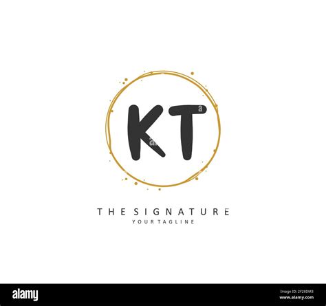 K T Kt Lettre Initiale écriture Manuscrite Et Logo De Signature Un