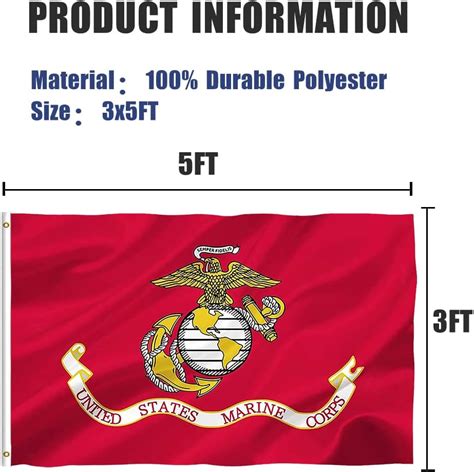 us marine corps usmc flag 3 x 5 ft outdoor double sided heavy duty polyester usa ebay