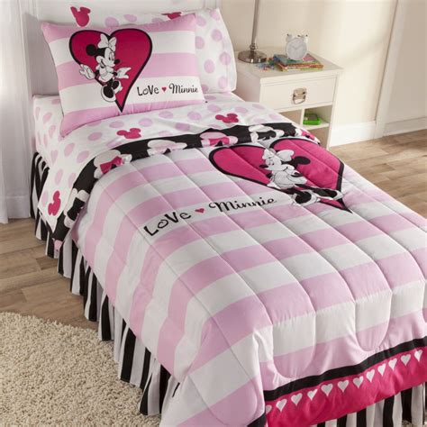 Pink wall, minnie mouse and zebra (jessica has the zebra). Disney Minnie Mouse Reversible Comforter Set