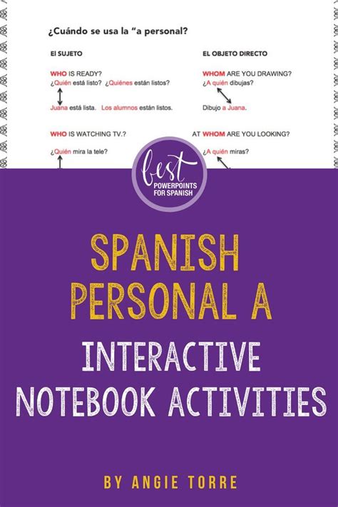 Spanish Personal A Interactive Notebook Activities Interactive