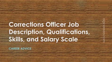 Corrections Officer Job Description Skills And Salary