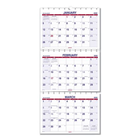 Move A Page Three Month Wall Calendar By At A Glance Aagpmlf1128