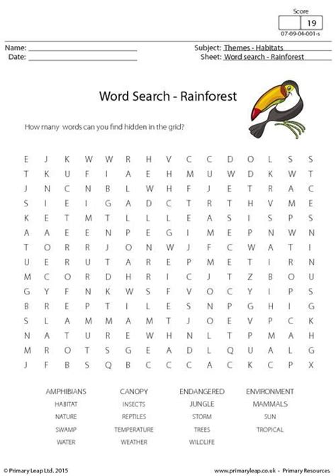 Word Search Rainforest Worksheet Rainforest Classroom Rainforest