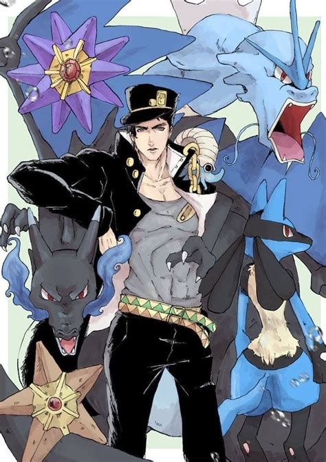Jotaro And His Pokémon Jojo Art Jojo Bizzare Adventure Pokemon Jojo