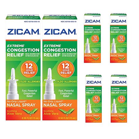 Zicam Extreme Congestion Relief Liquid Nasal Spray 050 Ounces Pack Of 6 Health