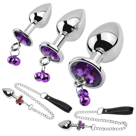 Crystal Anus Expander Erotic Beads Butt Plug Traction Chain Bell Anal