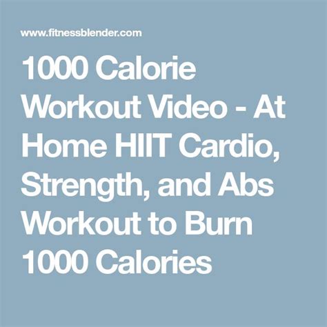 1000 Calorie Workout Video At Home Hiit Cardio Strength And Abs