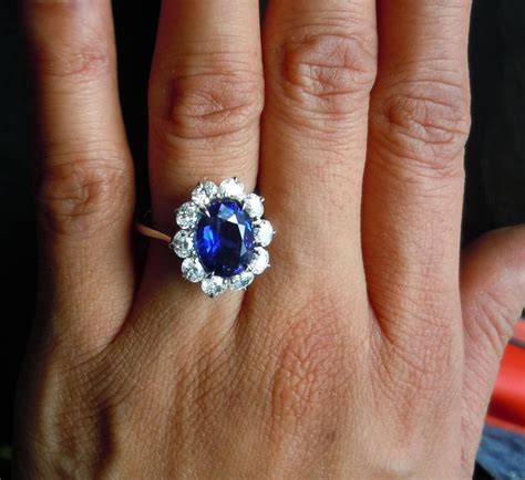 530ct Blue Oval Sapphire Ring