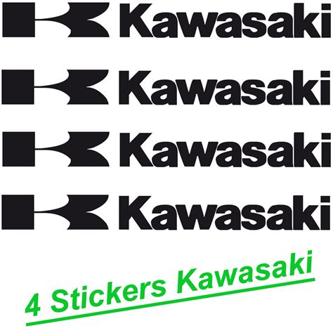 Stickers Kawasaki Lot De 4 Logos Tuningmoto Destock Stickers