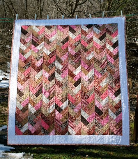 Friendship Braid Quilt Quilted With Straight Lines Using Walking Foot