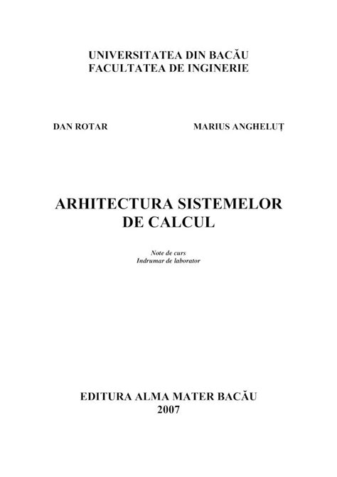 Pdf Arhitectura Sistemelor De Calcul Curslab Dokumen Tips