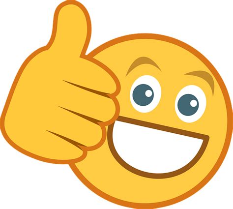 竖起大拇指 表情符号 笑脸 免费矢量图形pixabay