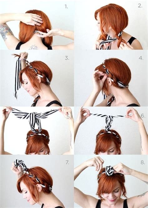 This is a very pretty look with the simple up do and very beautiful jewels in her hair. Bandana Hairstyles - Top 10 Simple Ways Tutorials - Top ...
