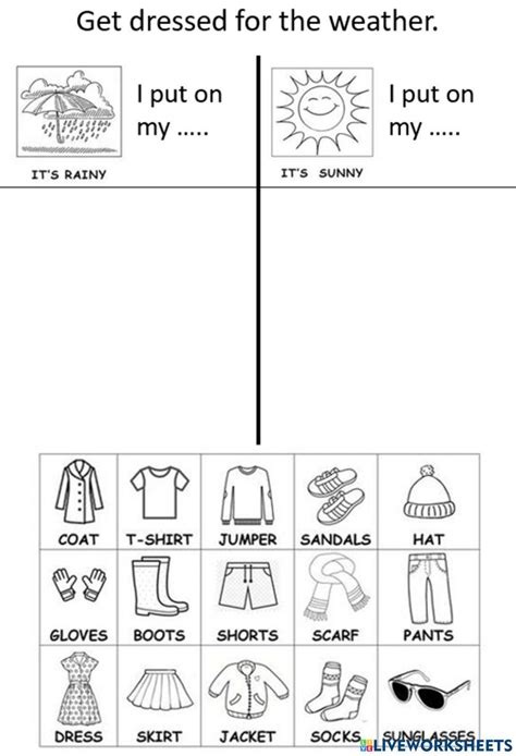 Clothes And Weather Free Exercise Live Worksheets