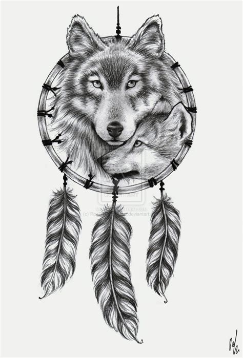 Wolf Dreamcatcher Tattoo Design By Rozthompsonart On Deviantart Dream