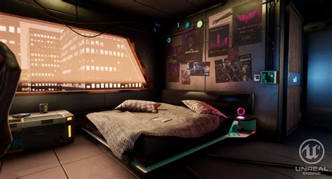 Cyberpunk Studio Apartment By Khaalied Majiet In 2020 Futuristic
