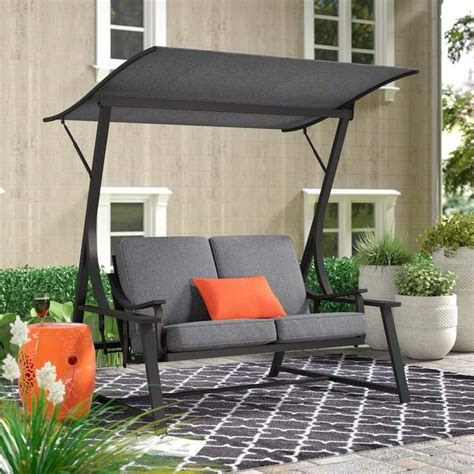 Buy products such as costway 3 seats patio canopy swing glider hammock cushioned steel frame backyard coffee at walmart and save. Marquette Glider Porch Swing with Stand | Porch swing with ...