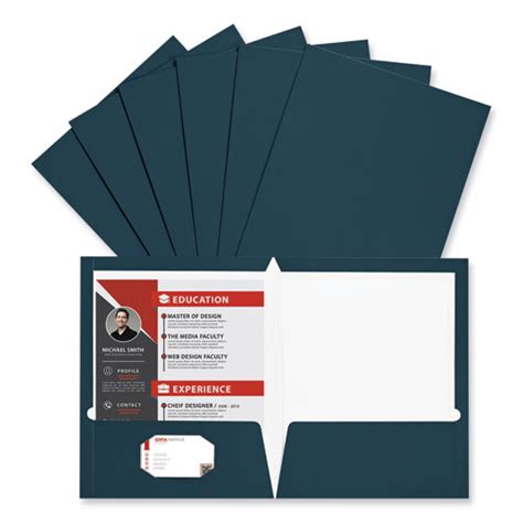 Laminated Two Pocket Folder Cardboard Paper 100 Sheet Capacity 11 X