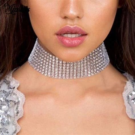 Miwens 2017 Fashion Rhinestone Crystal Choker Necklace Women Neck