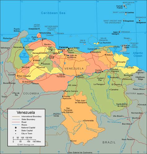 Map Of Venezuela World