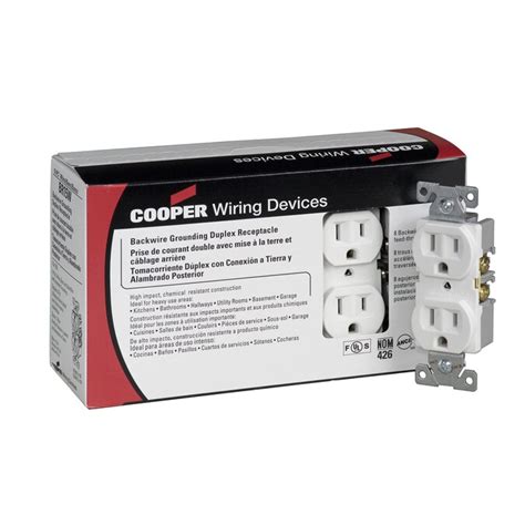 Eaton White 15 Amp Duplex Commercial Outlet 10 Pack In The Electrical