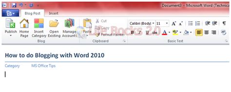 How To Do Blogging With Word 2010