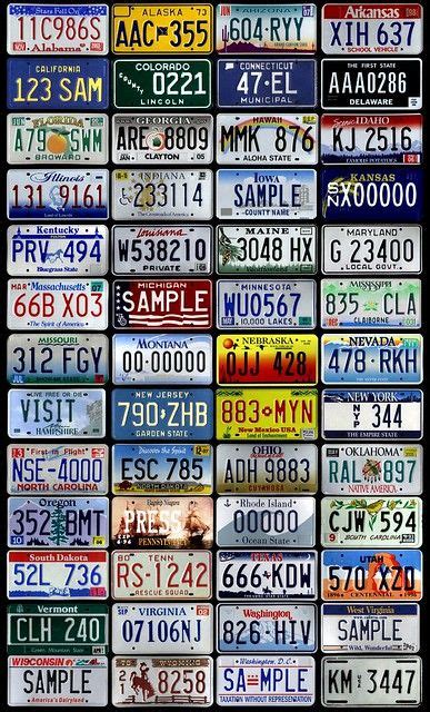50 States Of License Plates License Plate License Plate Art Number