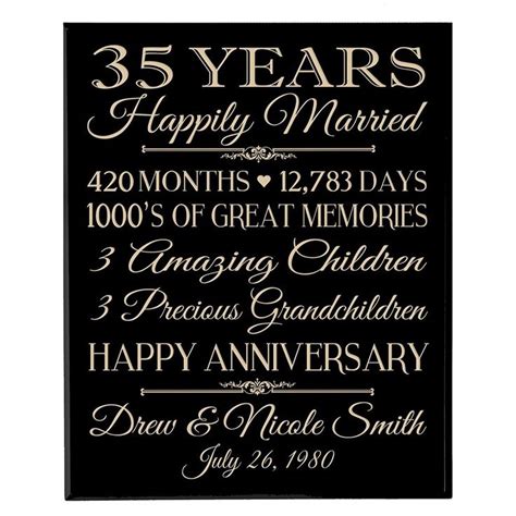The 22 best wedding gift ideas for all types of couples and budgets. 35th Wedding Anniversary Wall Plaque - Personalized | 70th ...