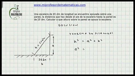 Teorema De Pitagoras Problema De Aplicacion Matematica Basica