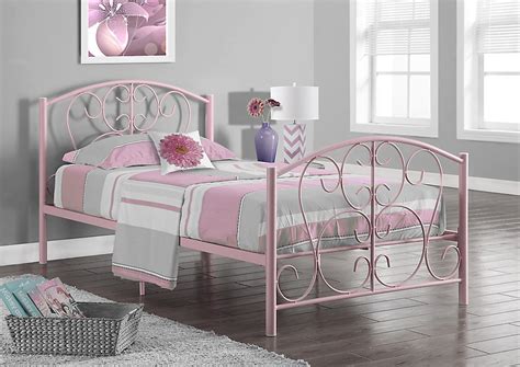 Monarch Specialties Bed Twin Size Pink Metal Frame Only The Home
