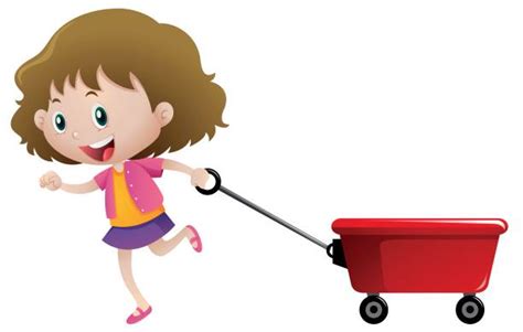 Kid Pulling Wagon Illustrations Royalty Free Vector Graphics And Clip