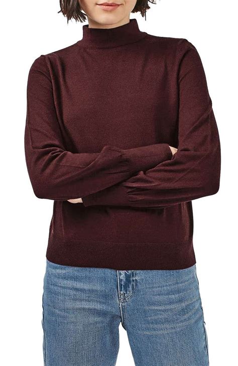 Topshop Blouson Sleeve Mock Neck Sweater Nordstrom