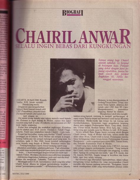 Biografi Tentang Chairil Anwar Penggambar
