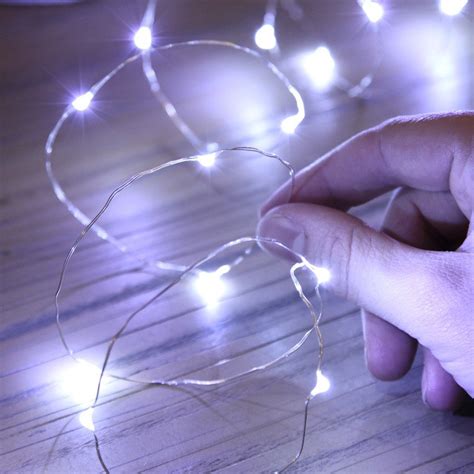 Micro Battery Fairy Lights On Silver Wire 20 Leds