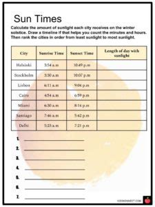 summer solstice facts worksheets date history science for kids
