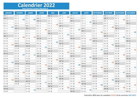 Semaine Paire Semaine Impaire Calendrier 2022 2023