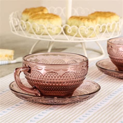 Luxury Glass Afternoon Tea Cups And Saucers By Dibor