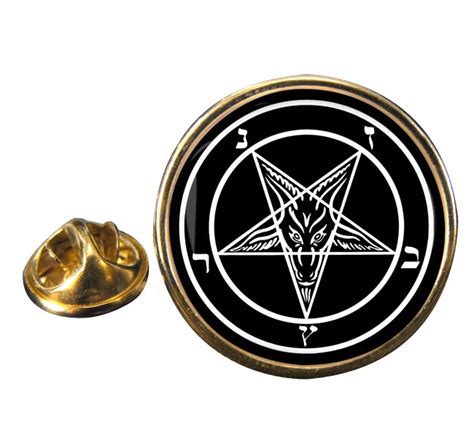 Uk T Shop Satanic Pentagram Round Pin Badge