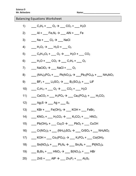 When finished, check your answers. 49 Balancing Chemical Equations Worksheets with Answers