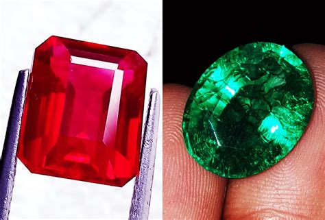 Natural Emeralds And Ruby 8 To 10 Cts Pair Loose Gemstone Etsy Uk