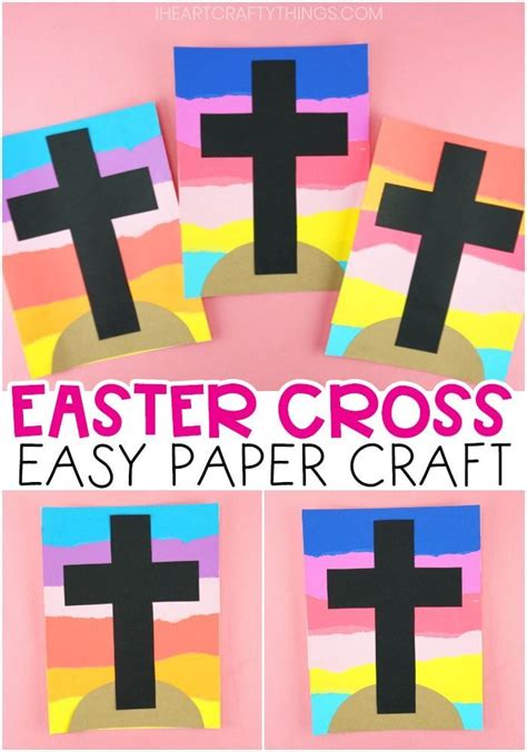Easy Easter Cross Craft For Kids In 2020 Cross Crafts Sunday School
