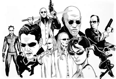 The Matrix Movie Scenes Drawings Matrix Reloaded