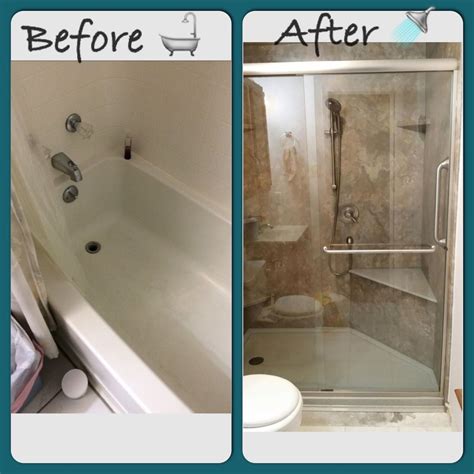 Before And After Pictures Of A Bathroom Remodel With Tub Shower Toilet