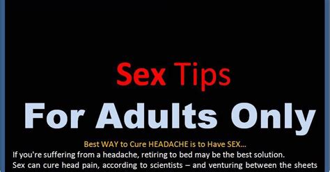 Edeson Online News The Best Way To Cure Headache Is To Have Sex