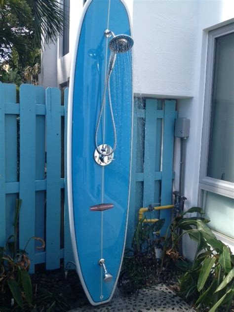 Surf Board Outdoor Shower Eclectic Bathroom Miami By The