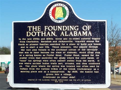 Photo The Founding Of Dothan Alabama Marker Side A