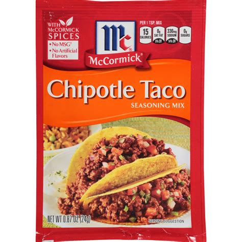 Mccormick Chipotle Taco Seasoning Mix 087 Oz