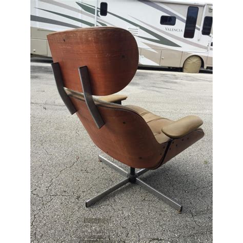Eames herman miller vtg mid century modern fiberglass rocker chair seafoam green | ebay great fiberglass designs in this chair. Mid-Century Modern Eames Style Brown Leather Plycraft ...