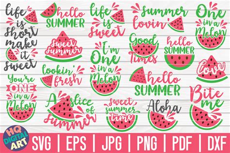 Watermelon Quotes Svg Bundle 17 Designs By Hqdigitalart Thehungryjpeg
